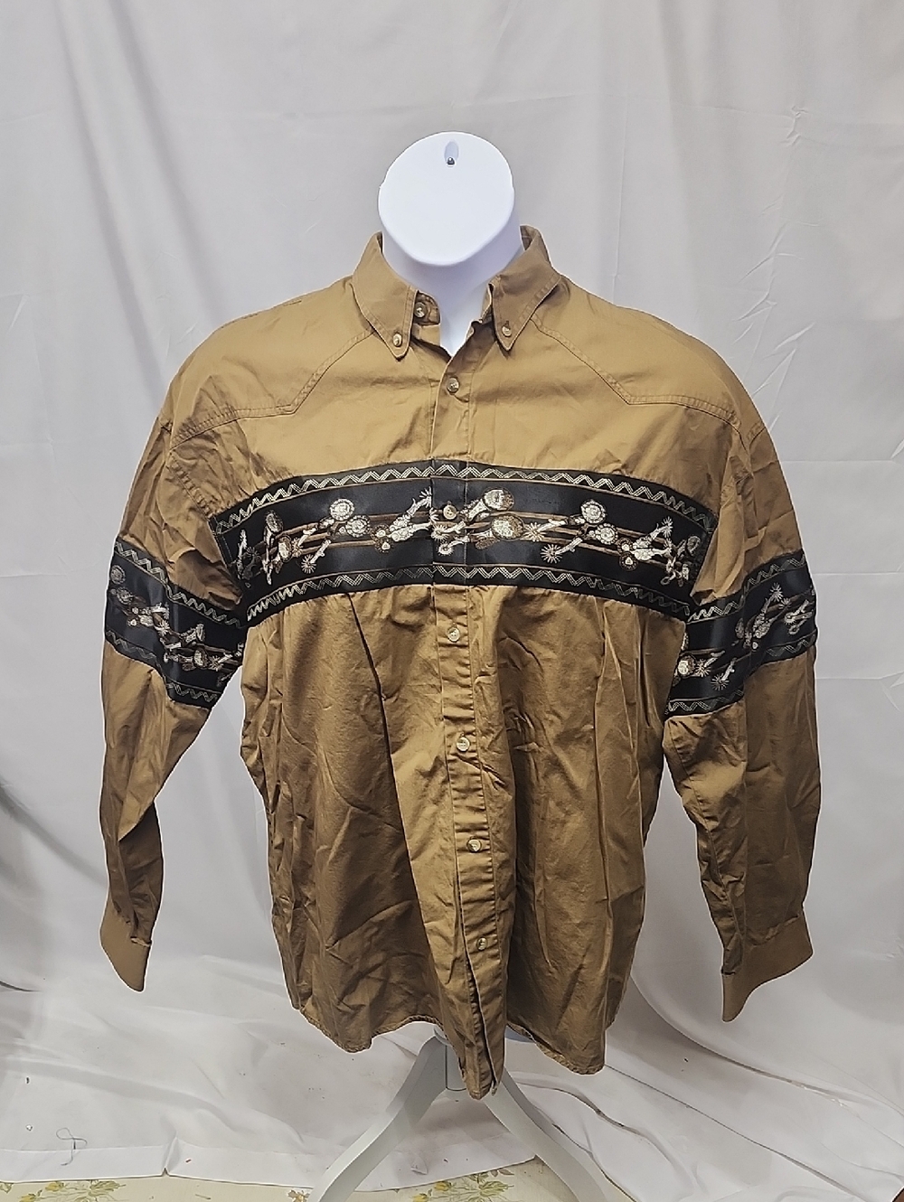 Roper Western Rodro Shert Embriodeed Spurs SZ 2XL